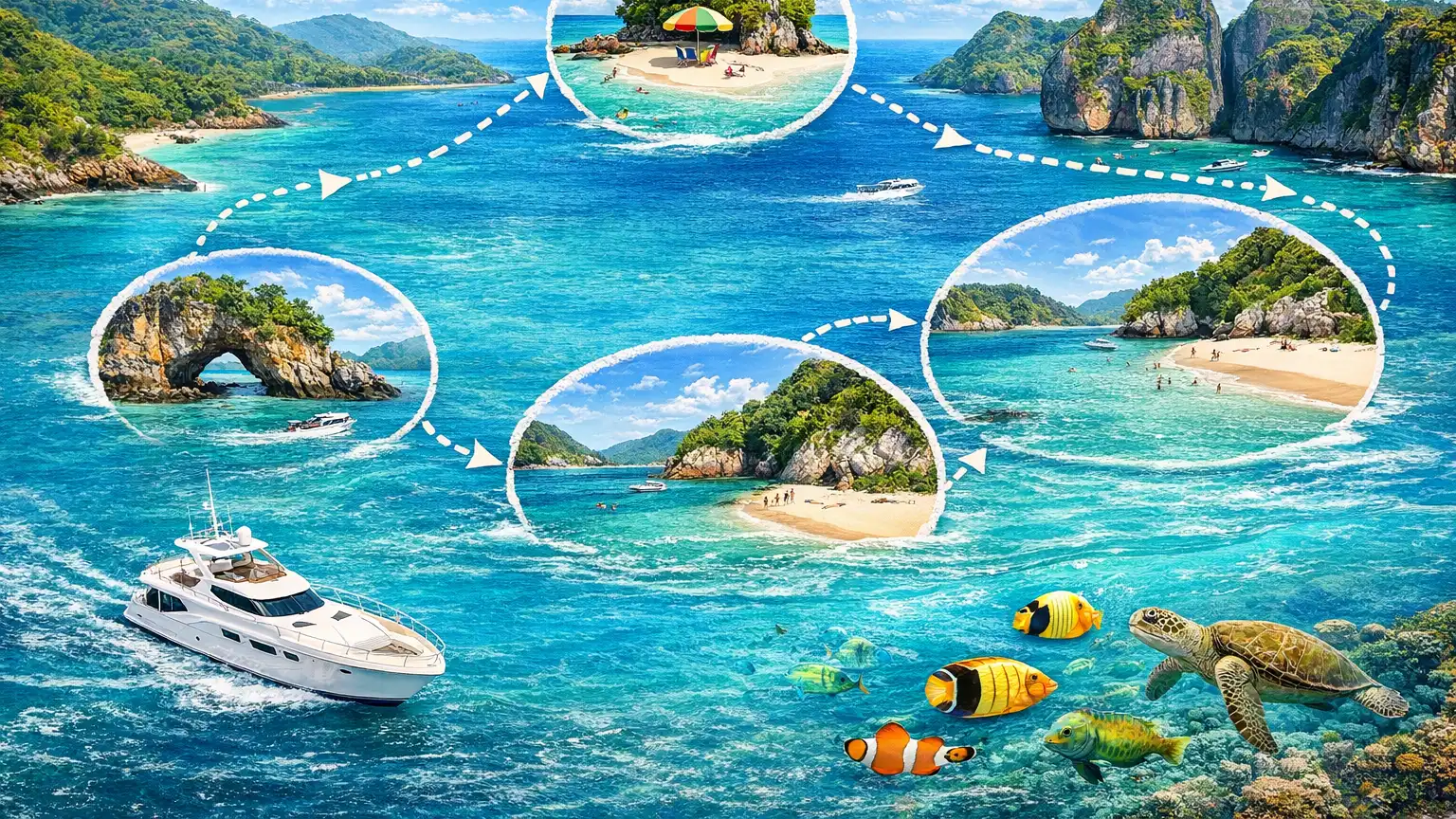 เส้นทางล่องเรือภูเก็ตแบบครึ่งวัน ไปไหนได้บ้าง